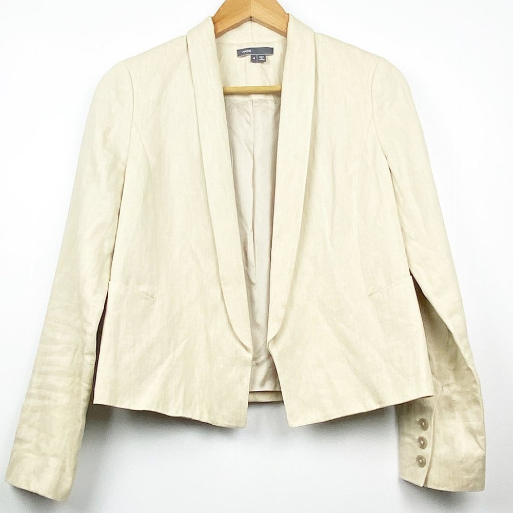 VINCE. | Tan Linen Career Blazer | Size 4
